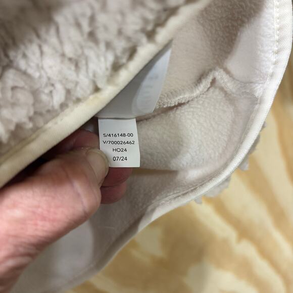 Athleta Women’s Sherpa Fleece Zip Jacket Cream White M Cozy Full Zip perfromance - Picture 6 of 11